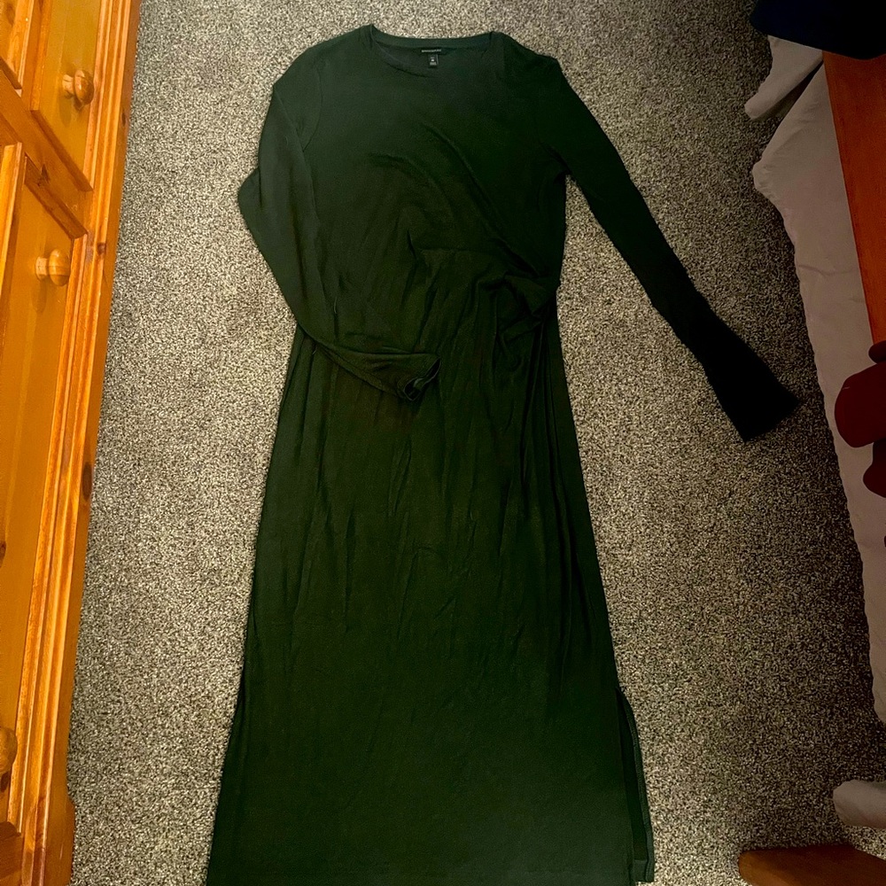 Evergreen Banana Republic Ruched Midi dress